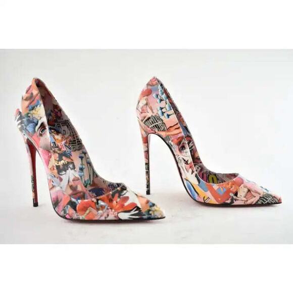 Christian Louboutin So Kate 120 Patent OH Xtian Black Red Blue Heel Pump 40.5 - Picture 4 of 9